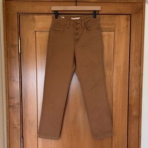 Levi's Brown 724 High Rise Straight Crop Jeans 27 EUC